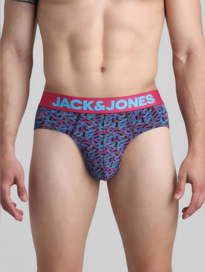 Navy Blue Abstract Print Briefs