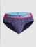 Navy Blue Abstract Print Briefs_415409+6