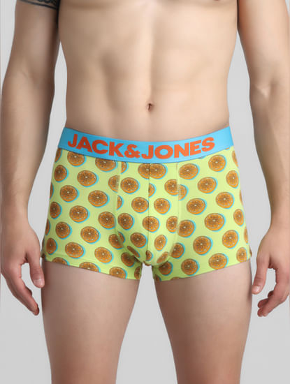 Bottom Mens Highlighter Yellow Boxer Briefs Trunk Style Soft
