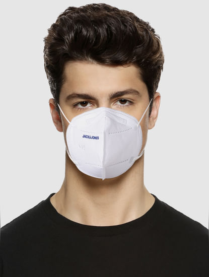 Pack of 5 White Logo Print N95 Mask with PM2.5 Filter