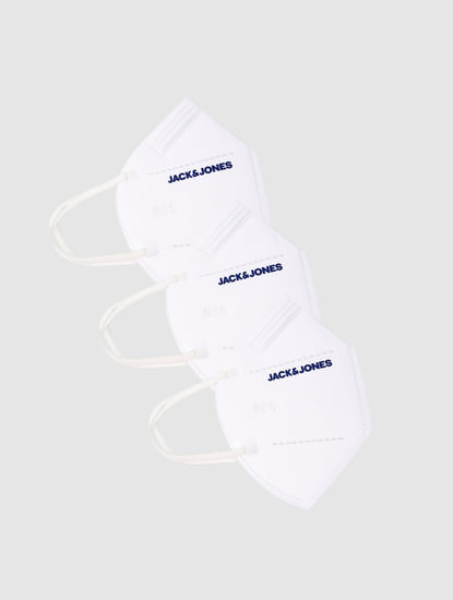 Pack of 3 White Logo Print N95 Mask with PM2.5 Filter