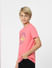 Boys Pink Print Crew Neck T-shirt_403123+3