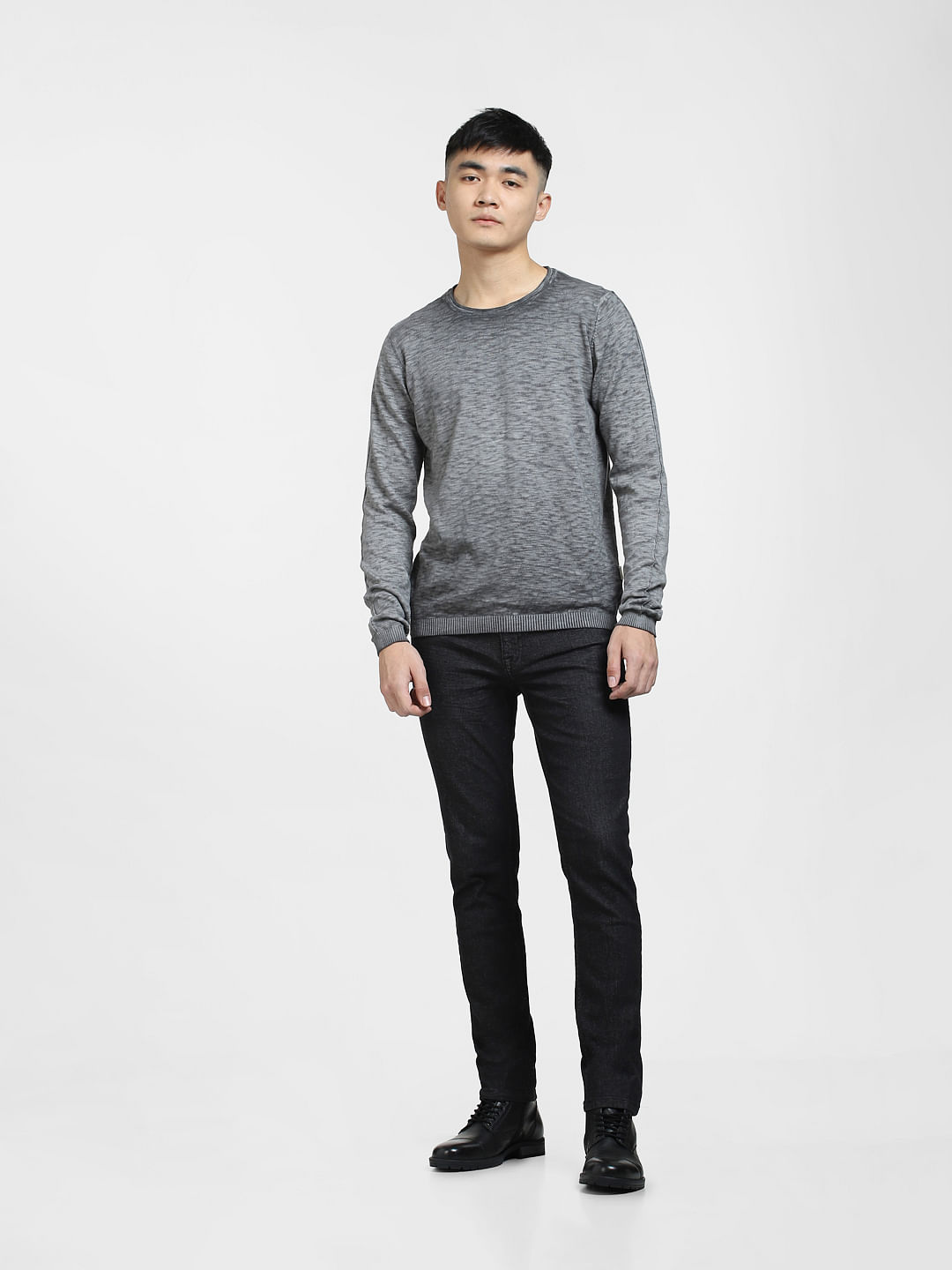 Dark Grey Full Sleeves Pullover