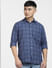 Blue Check Print Full Sleeves Shirt_403095+2