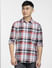 Grey Check Print Full Sleeves Shirt_403096+2