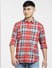 Red Check Print Full Sleeves Shirt_403115+2