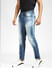 Blue Low Rise Ripped Skinny Fit Jeans _391556+3