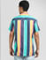 Turquoise Striped Half Sleeves Shirt_391569+4