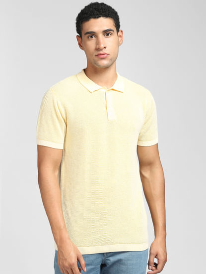 Yellow Knit Polo T-shirt