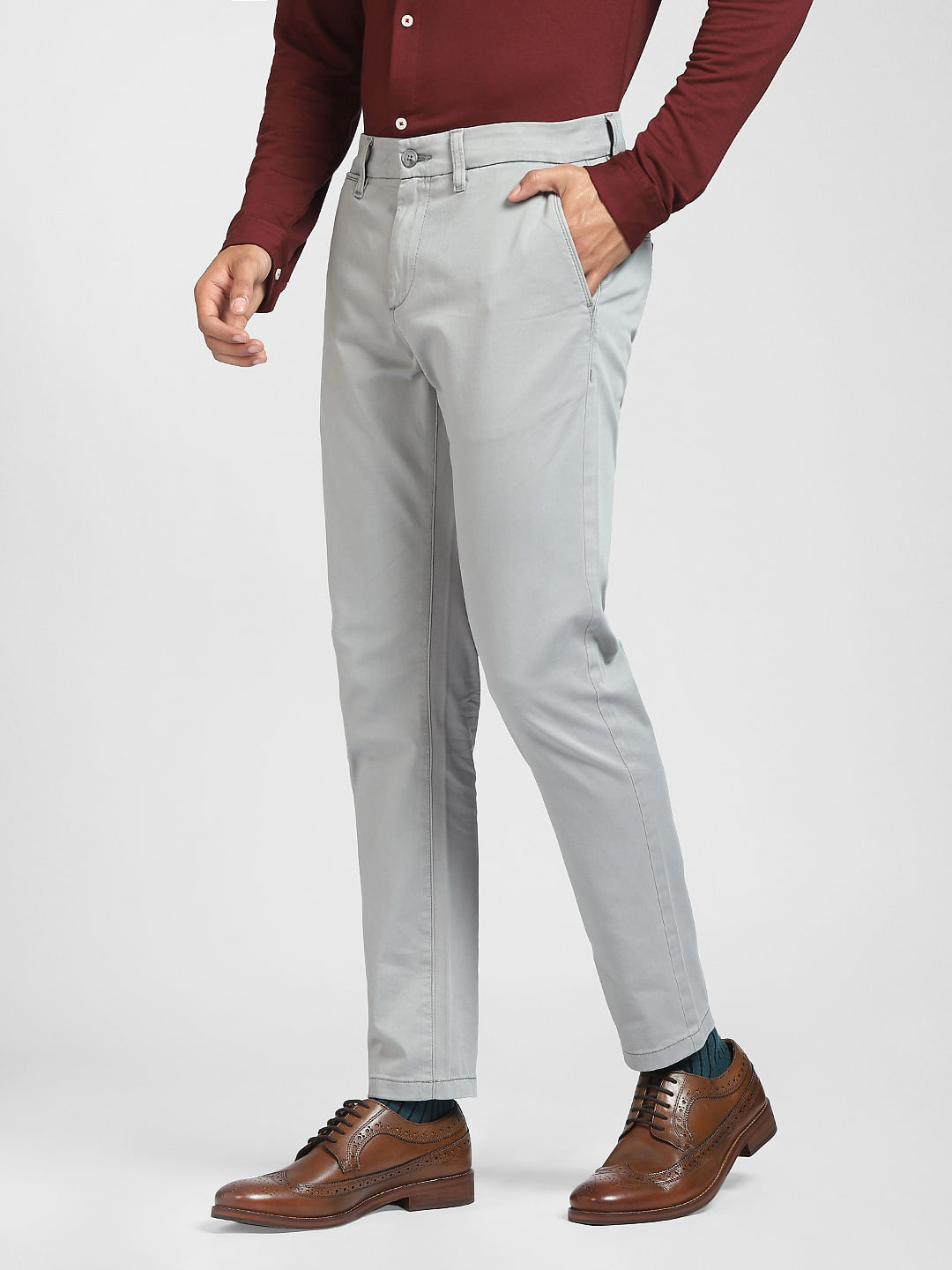 Buy Louis Philippe Grey Trousers Online  771968  Louis Philippe