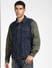 Blue Denim Colourblocked Sleeve Jacket_391618+2