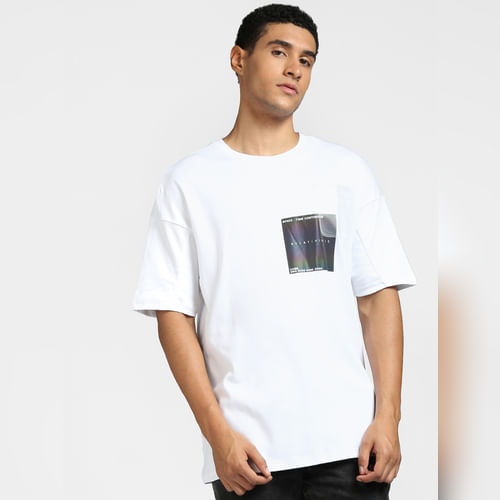 JACK&JONES White Graphic Print Crew Neck T-shirt