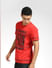 Red Text Print Crew Neck T-shirt