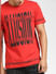 Red Text Print Crew Neck T-shirt