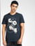 Blue Graphic Print Crew Neck T-shirt_391628+2