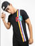 Black Colourblocked Crew Neck T-shirt_391630+1