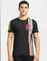 Black Colourblocked Crew Neck T-shirt_391630+2