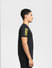Black Colourblocked Crew Neck T-shirt_391630+3