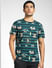 Green Striped Crew Neck T-shirt_391636+2