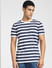 Blue Striped Crew Neck T-shirt_391637+2