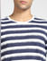 Blue Striped Crew Neck T-shirt_391637+5
