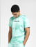 Green Tie Dye Hooded Co-ord T-shirt_391639+3