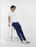 Royal Blue Mid Rise Slim Fit Trousers_401824+1
