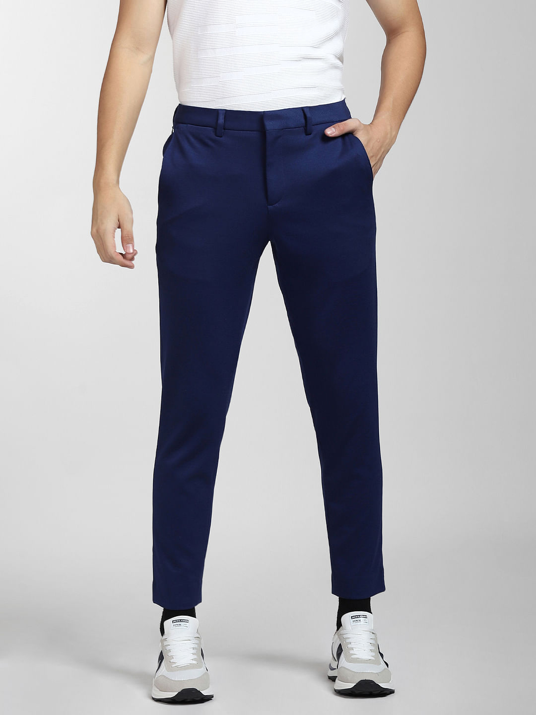 PETER ENGLAND Slim Fit Men Dark Blue Trousers  Buy PETER ENGLAND Slim Fit  Men Dark Blue Trousers Online at Best Prices in India  Flipkartcom