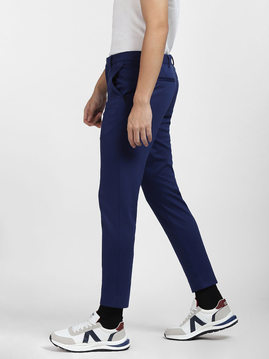 Buy Inspire Mens Polyester Slim Fit Trouser Blue 28 at Amazonin