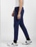 Royal Blue Mid Rise Slim Fit Trousers_401824+3