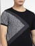 Black Jacquard Knitted Crew Neck T-shirt_401830+5