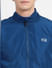 Blue Logo Print Windbreaker Jacket