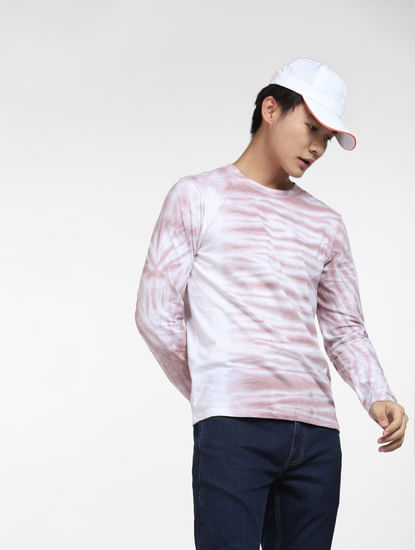 Pink Printed Full Sleeves T-shirt