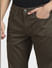 Olive Mid Rise Yarn Dyed Pants_401883+5
