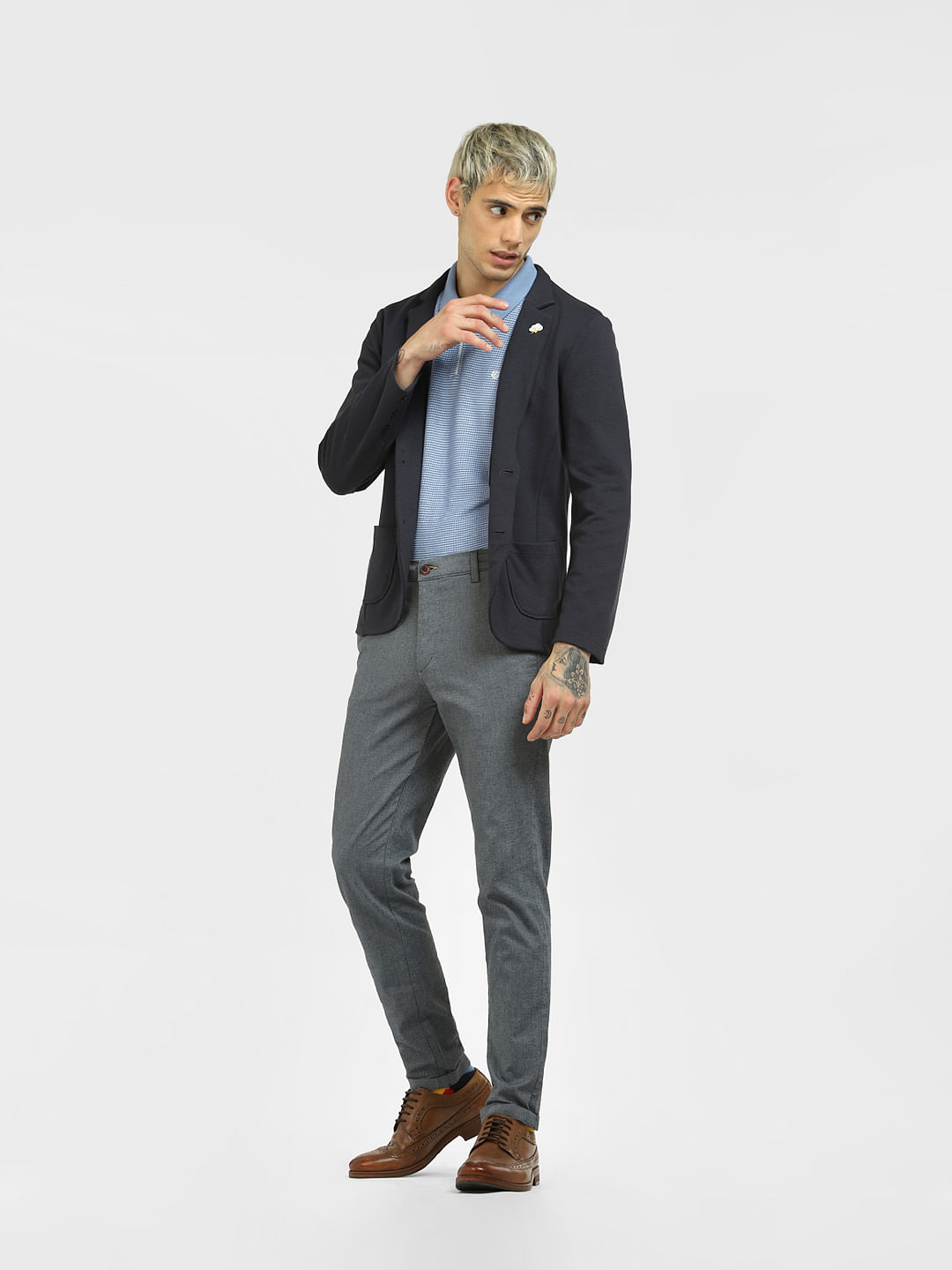 Buy Grey Formal and casual Everyday Pant online for men
