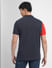 Red Colourblocked Polo Neck T-shirt