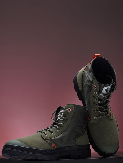 Green High-Top Boots