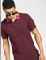 Burgundy Polo Neck T-shirt_401025+1