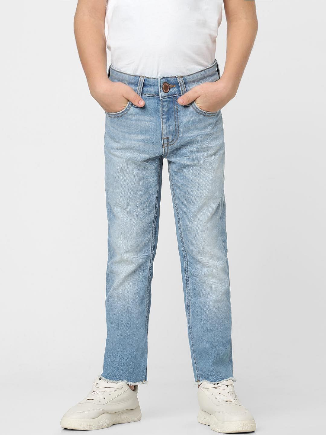 Blue Frayed Hem Skinny Jeans Ripped Holes High Stretch - Temu