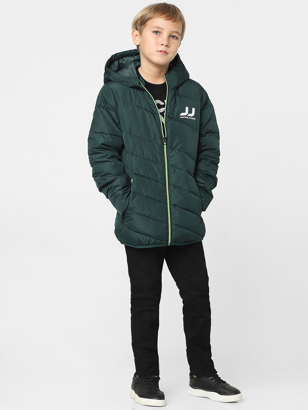 Boys green sales puffer jacket