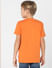 Boys Orange Logo Print Crew Neck T-shirt