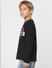 Boys Black Logo Print Full Sleeves T-shirt_398480+3