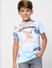 Boys Blue Logo Print Crew Neck T-shirt_398316+2