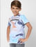 Boys Blue Logo Print Crew Neck T-shirt_398316+3