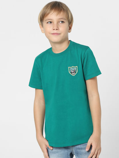Boys Green Crew Neck T-shirt