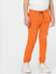 Boys Orange Mid Rise Logo Print Sweatpants_398531+2