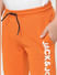 Boys Orange Mid Rise Logo Print Sweatpants_398531+5