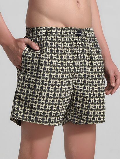 Green Printed Cotton Boxers