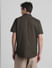 Dark Green Cotton Short Sleeves Shirt_416216+4