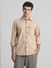 Light Brown Cotton Full Sleeves Shirt_416218+2